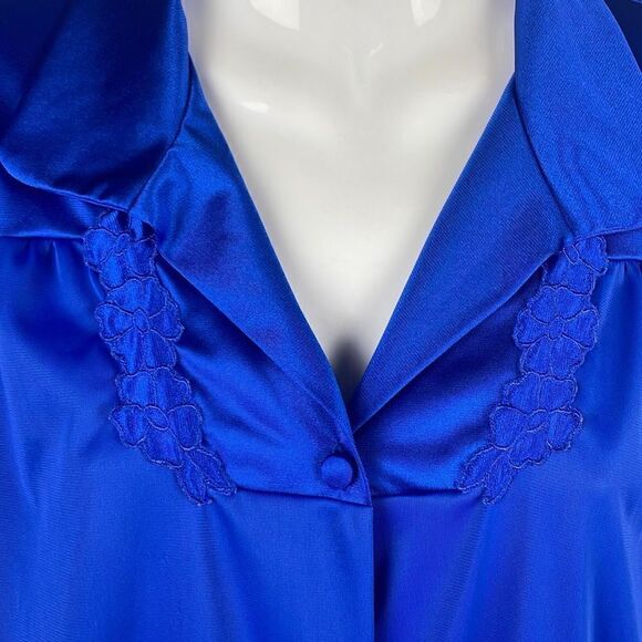 Vanity Fair Vintage House Dress Robe 40 Cobalt Blue - Picture 9 of 14